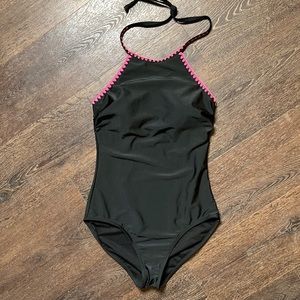 Seekers Australia One Piece Embroidered Black Swimsuit